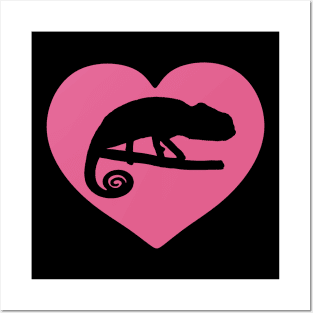 Pink Chameleon Heart for Chameleon Lovers Posters and Art